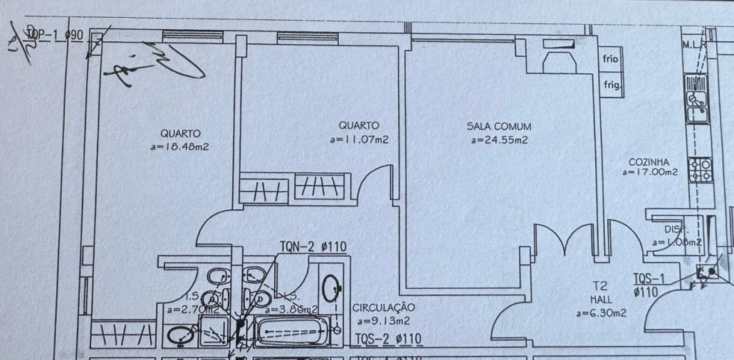 Apartamento T2 para Venda em Vialonga Planta 1