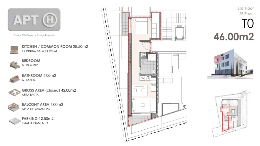 Apartamento T1 para Venda em Machico Planta 1