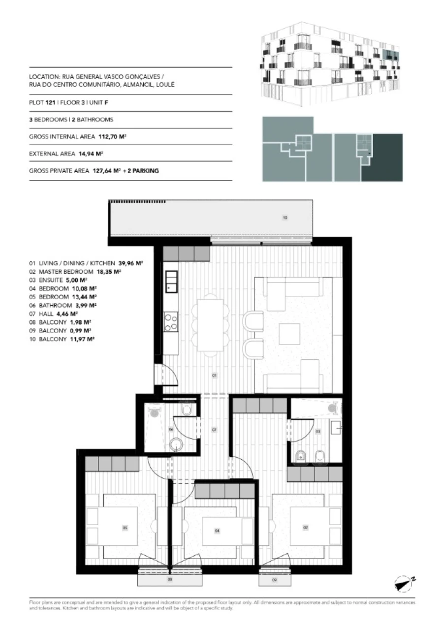 Apartamento T3 para Venda em Almancil Planta 1