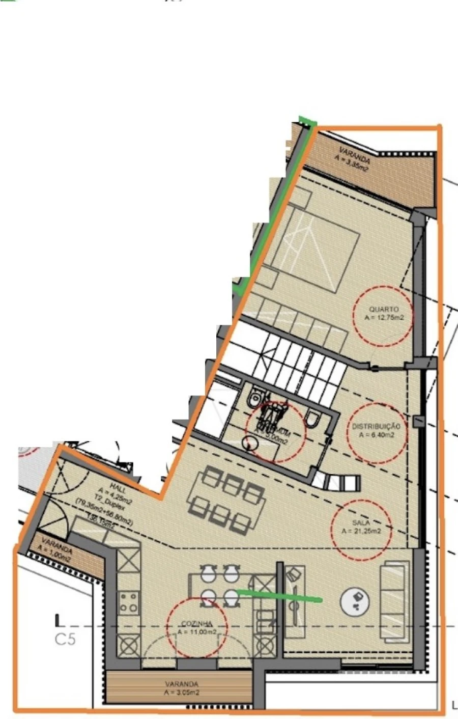 Apartamento T2 para Venda em Gafanha da Nazaré Planta 1