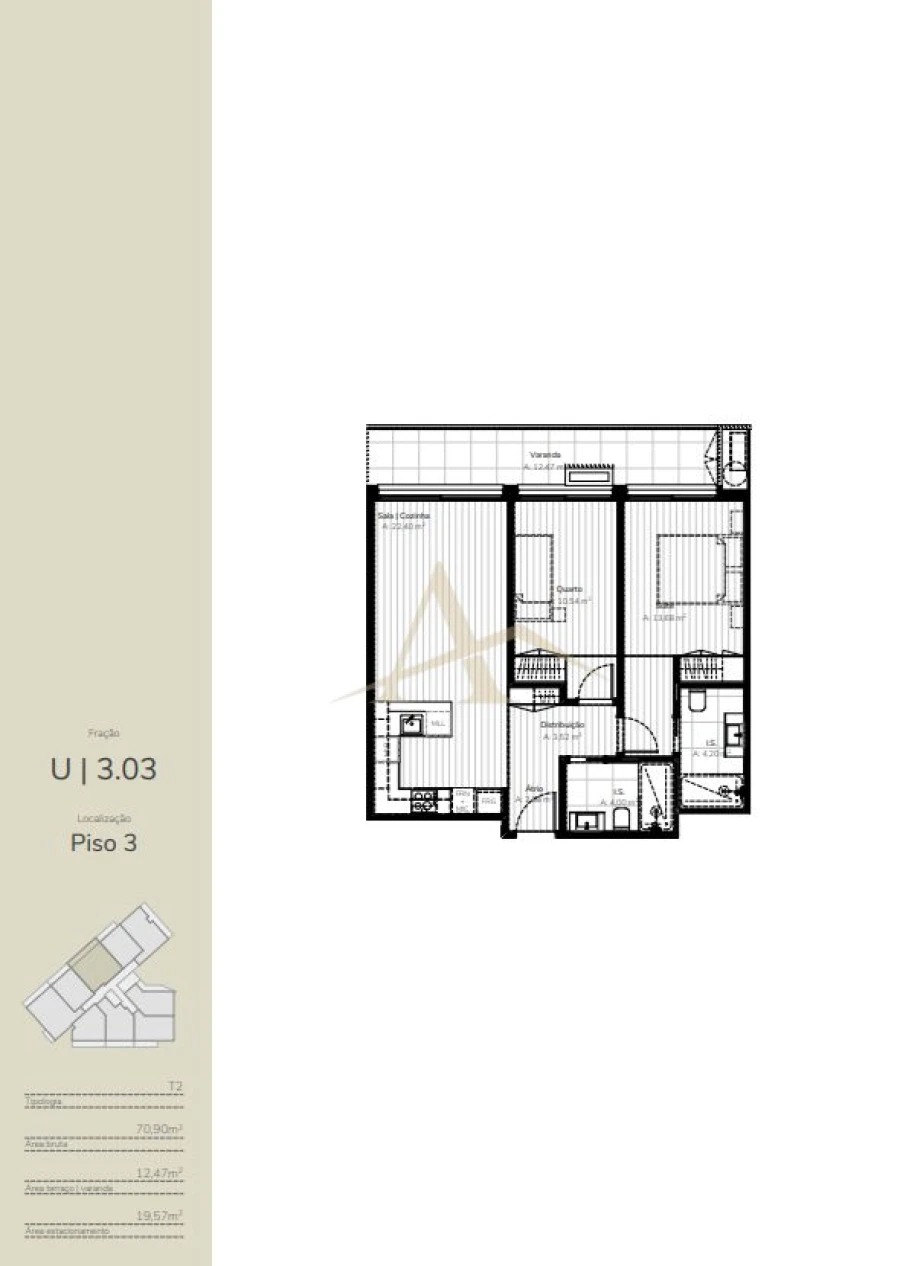 Apartamento T2 para Venda em Oliveira do Douro Planta 1