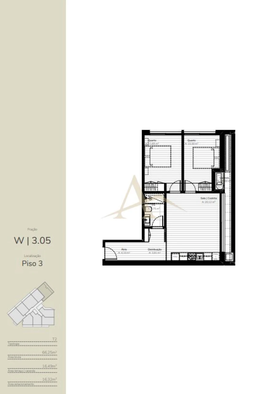 Apartamento T2 para Venda em Oliveira do Douro Planta 1