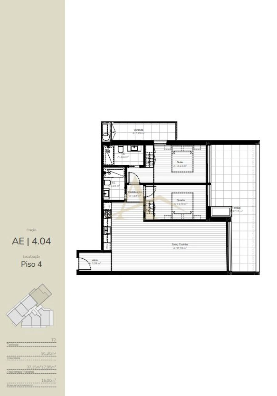 Apartamento T2 para Venda em Oliveira do Douro Planta 1