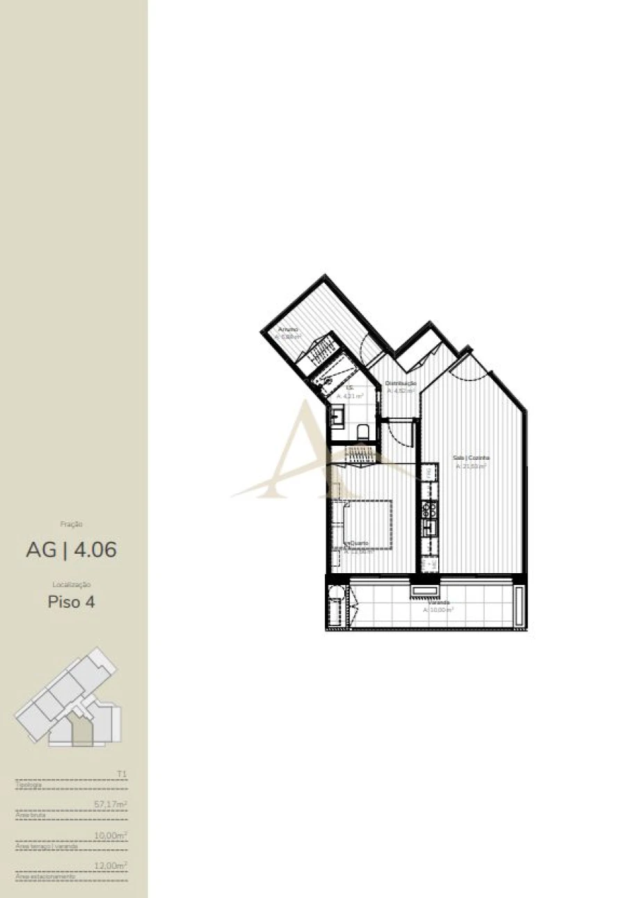 Apartamento T1 para Venda em Oliveira do Douro Planta 1