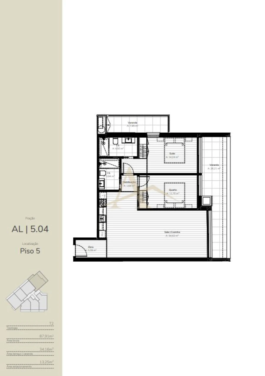 Apartamento T2 para Venda em Oliveira do Douro Planta 1
