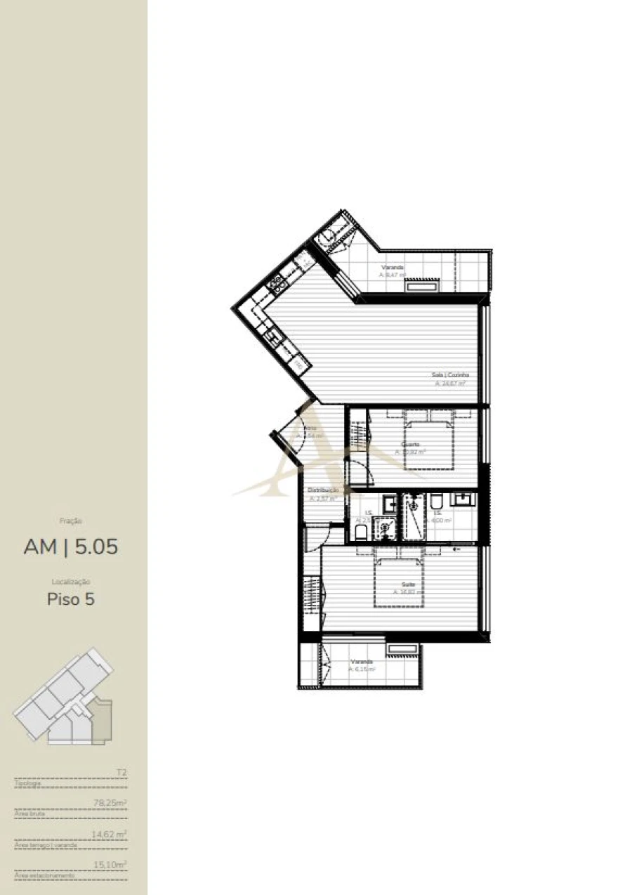 Apartamento T2 para Venda em Oliveira do Douro Planta 1