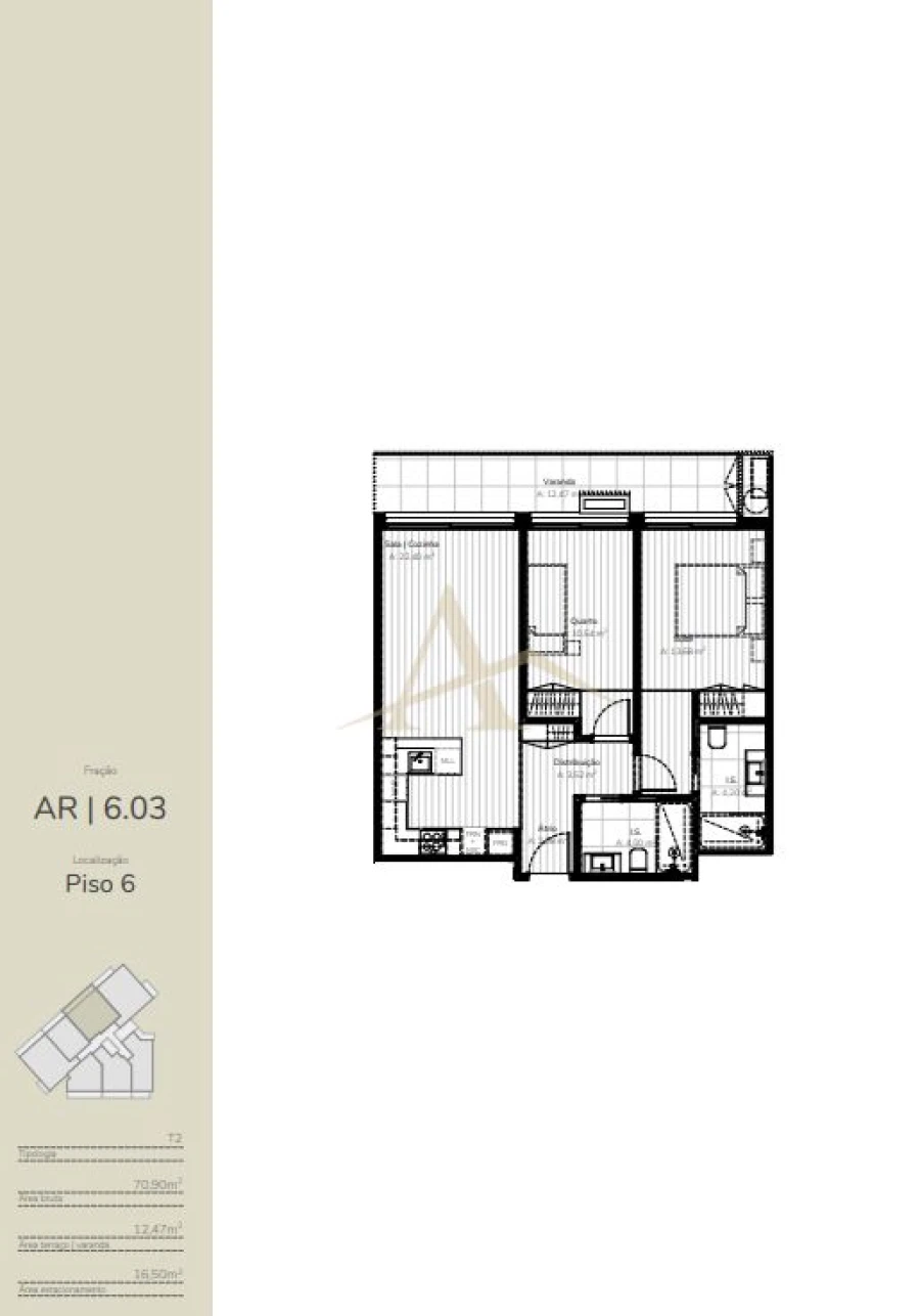 Apartamento T2 para Venda em Oliveira do Douro Planta 1