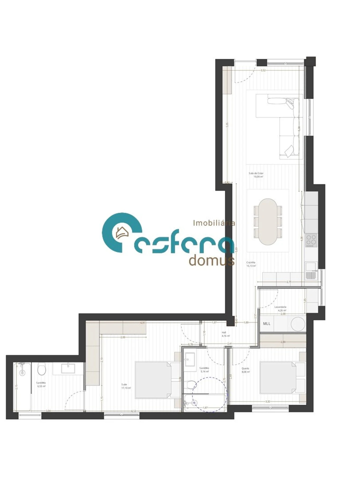 Apartamento T2 para Venda em Argoncilhe Planta 2