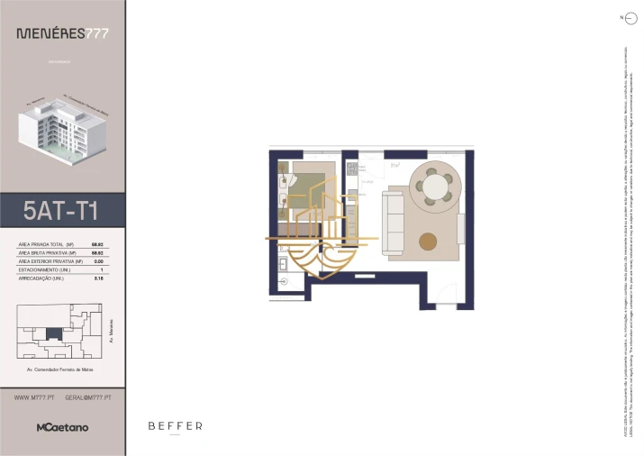 Apartamento T1 para Venda em Matosinhos e Leça da Palmeira Planta 3