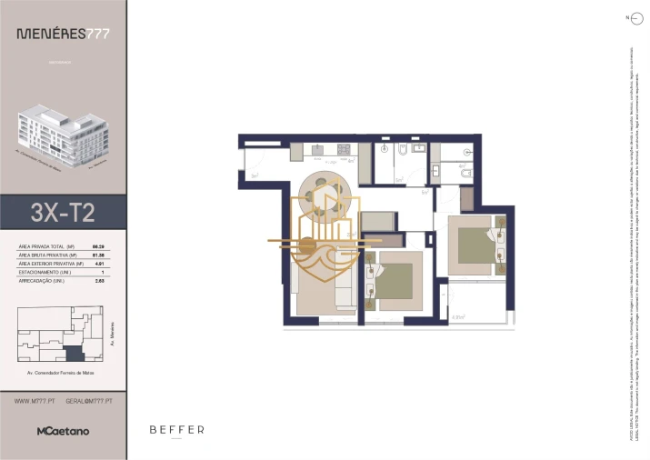 Apartamento T1 para Venda em Matosinhos e Leça da Palmeira Planta 2