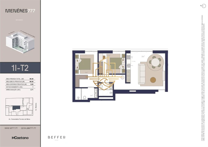 Apartamento T1 para Venda em Matosinhos e Leça da Palmeira Planta 1