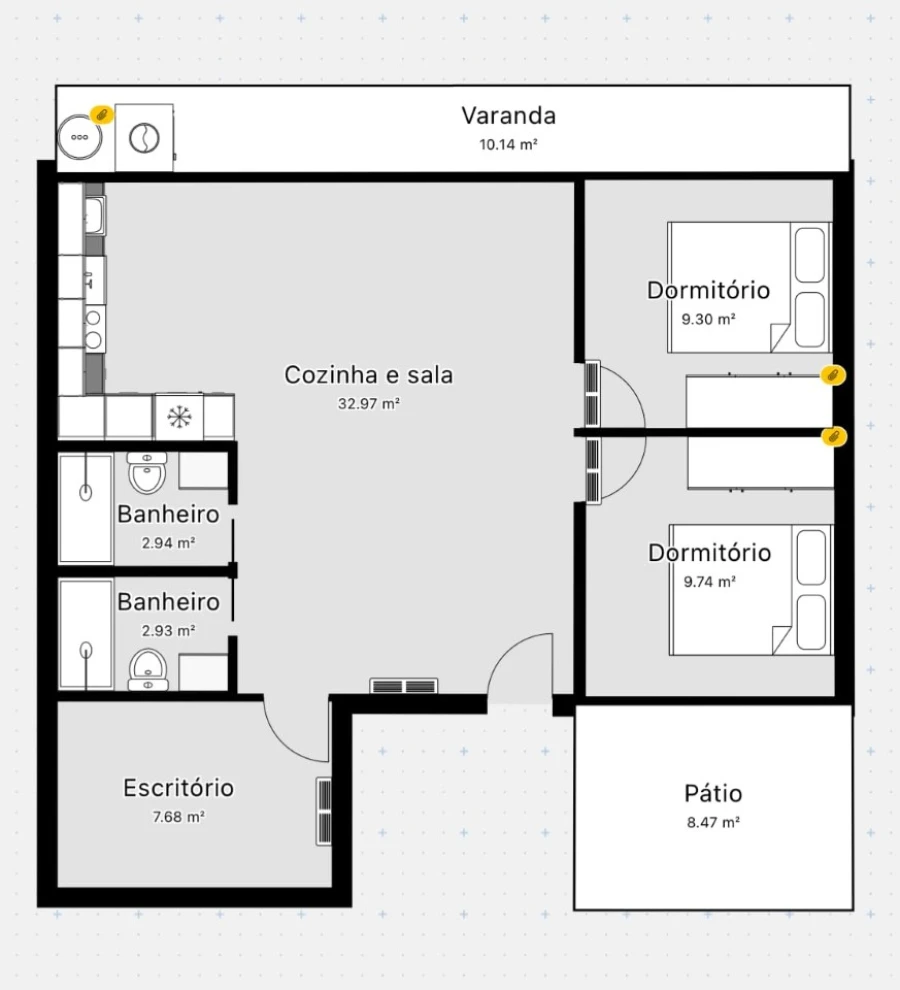 Apartamento T2 para Venda em Almada, Cova da Piedade, Pragal e Cacilhas Planta 1
