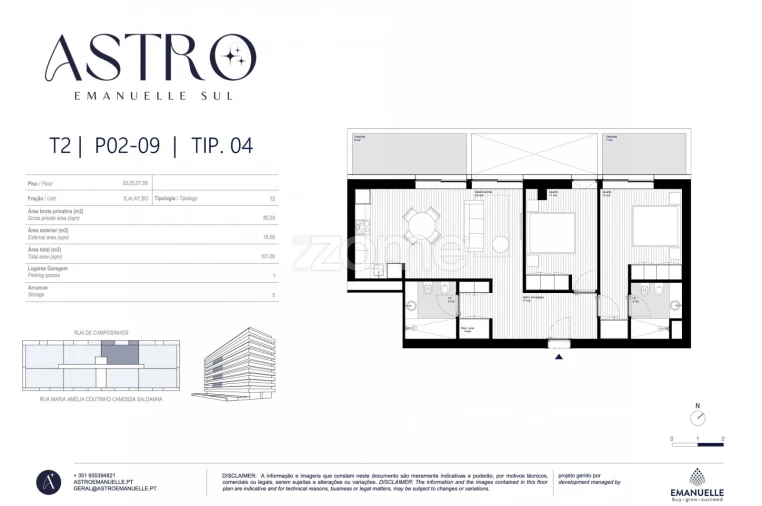 Apartamento T2 para Venda em Matosinhos e Leça da Palmeira Planta 1