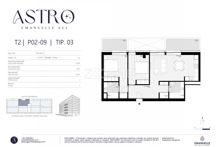 Apartamento T2 para Venda em Matosinhos e Leça da Palmeira Planta 1