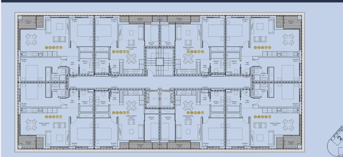 Apartamento T2 para Venda em Canidelo Planta 1