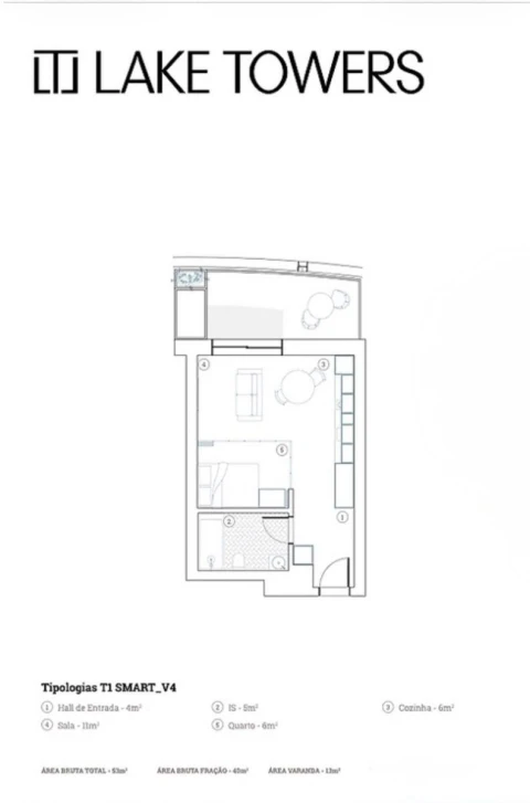 Apartamento T1 para Venda em Paranhos