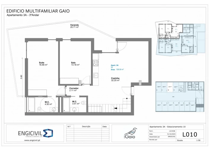 Apartamento T3 para Venda em Oliveira do Bairro Planta 1