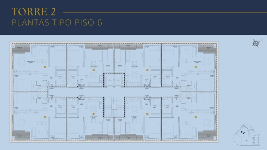 Apartamento T2 para Venda em Canidelo Planta 1