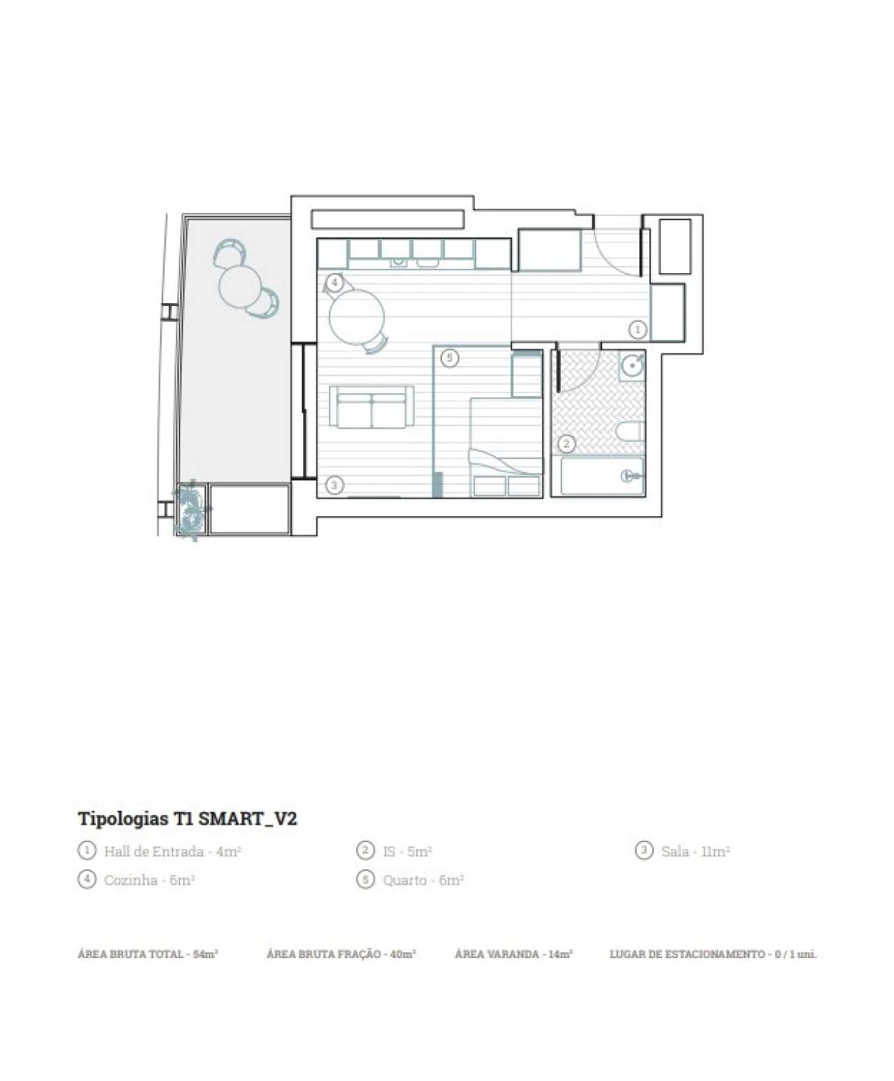 Apartamento T2 para Venda em Paranhos Planta 2