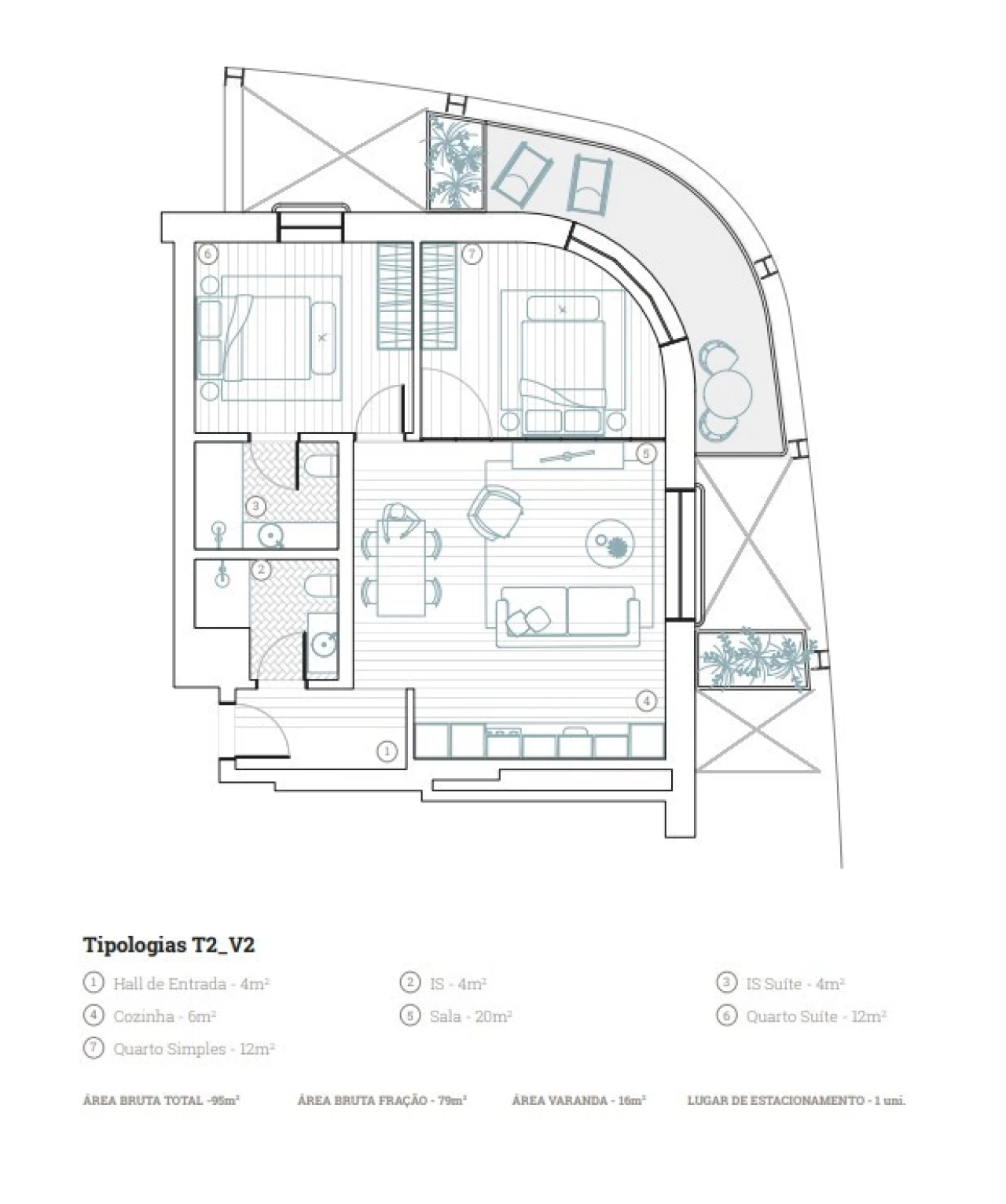 Apartamento T2 para Venda em Paranhos Planta 5