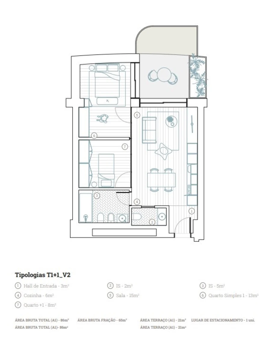 Apartamento T2 para Venda em Paranhos Planta 4