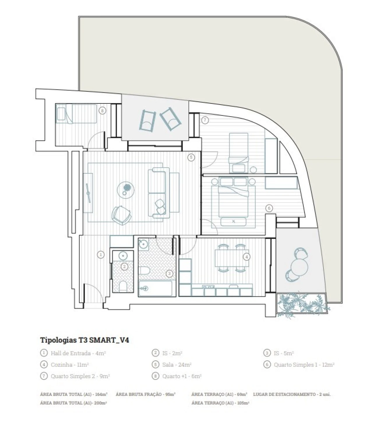 Apartamento T3 para Venda em Paranhos Planta 3