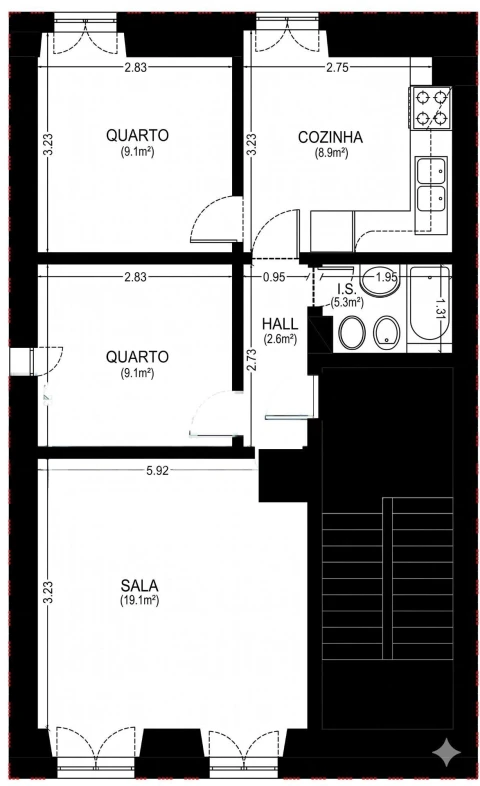 Apartamento T2 para Venda em Misericórdia