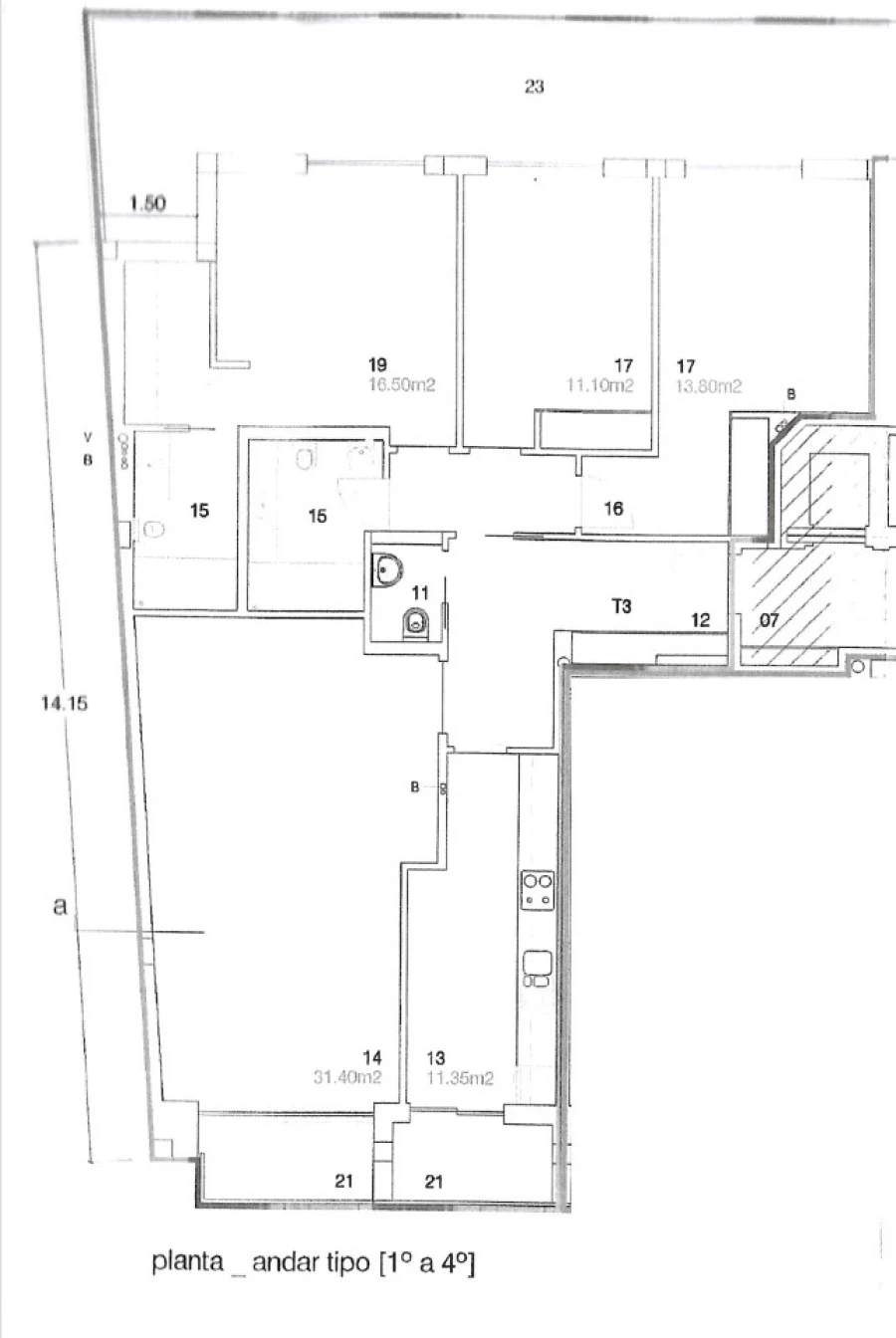 Apartamento T3 para Arrendamento em Matosinhos e Leça da Palmeira Planta 1