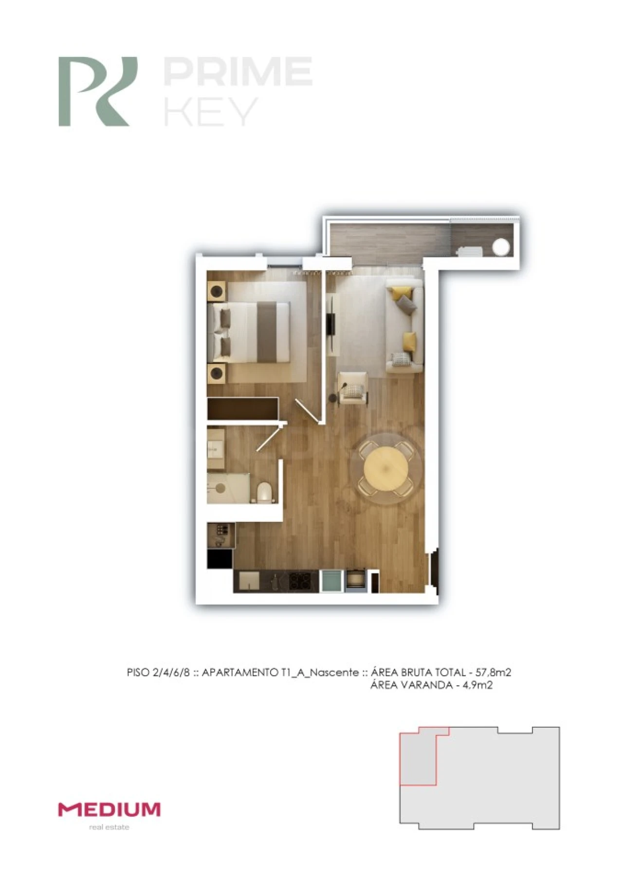 Apartamento T1 para Venda em Vila Nova de Famalicão e Calendário Foto 14