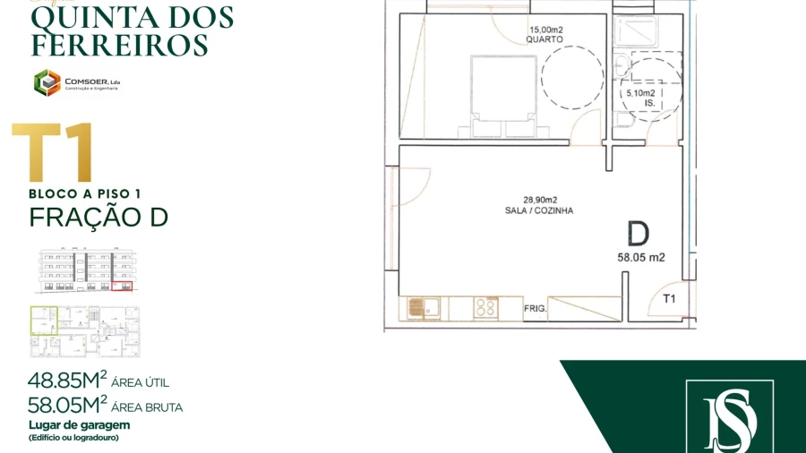Apartamento T1 para Venda em Tondela e Nandufe