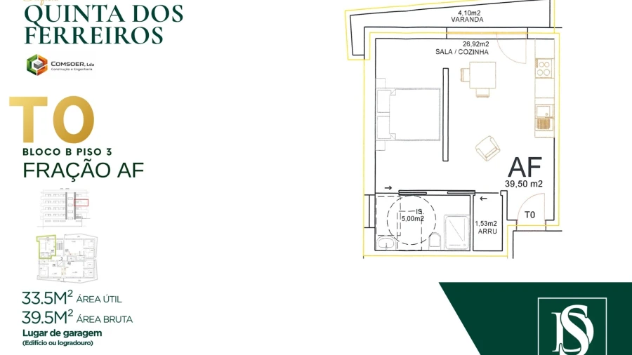 Apartamento T0 para Venda em Tondela e Nandufe