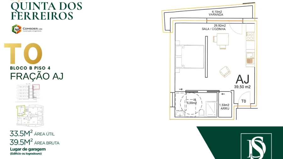 Apartamento T0 para Venda em Tondela e Nandufe