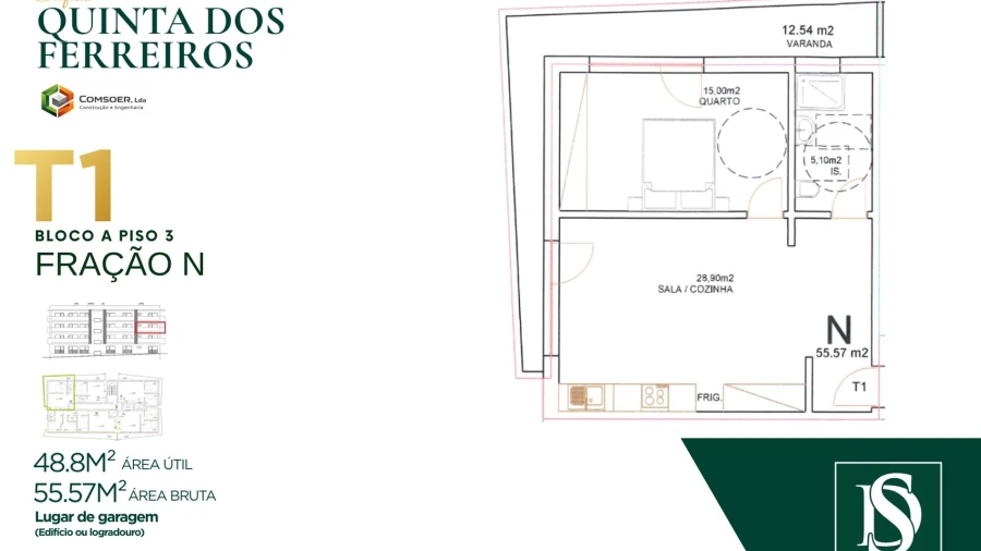 Apartamento T1 para Venda em Tondela e Nandufe