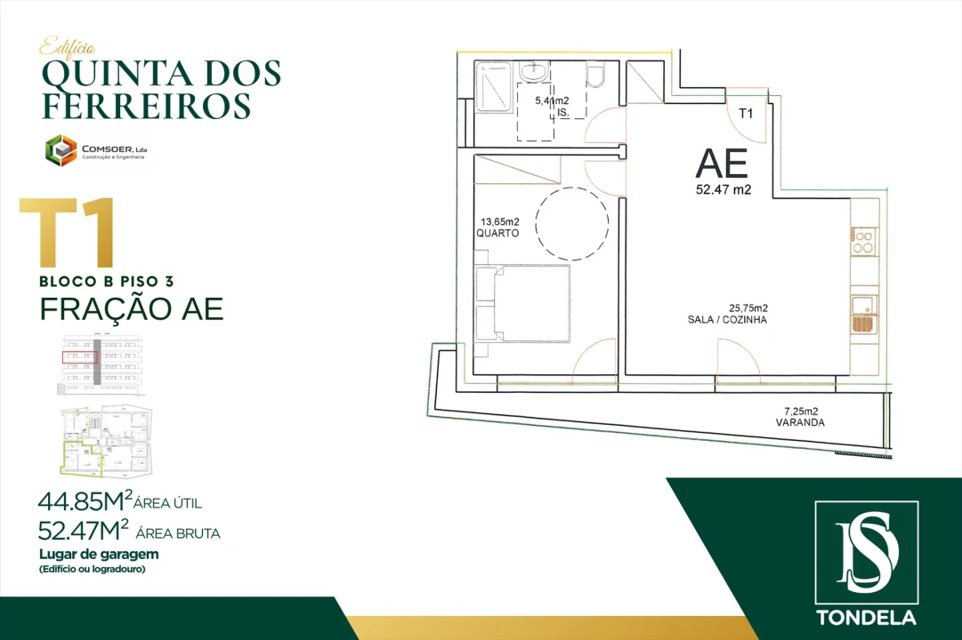 Apartamento T1 para Venda em Tondela e Nandufe Foto 1