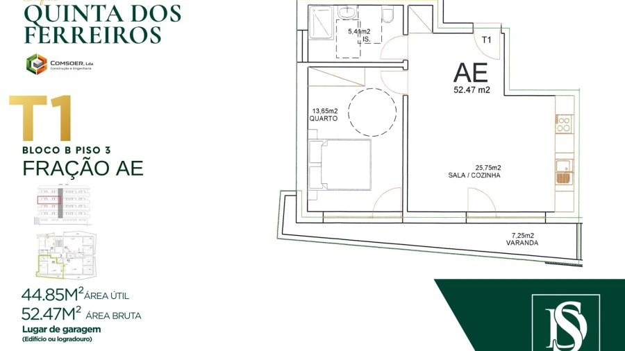 Apartamento T1 para Venda em Tondela e Nandufe