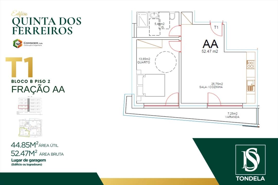 Apartamento T1 para Venda em Tondela e Nandufe Foto 1