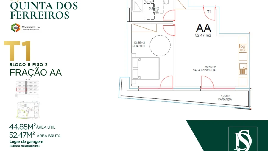 Apartamento T1 para Venda em Tondela e Nandufe