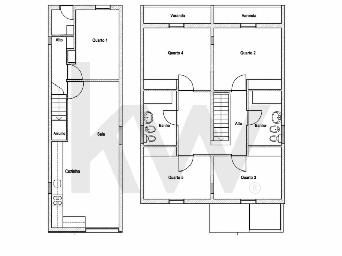 Apartamento T5 para Venda em Cedofeita, Santo Ildefonso, Sé, Miragaia, São Nicolau e Vitória Planta 1