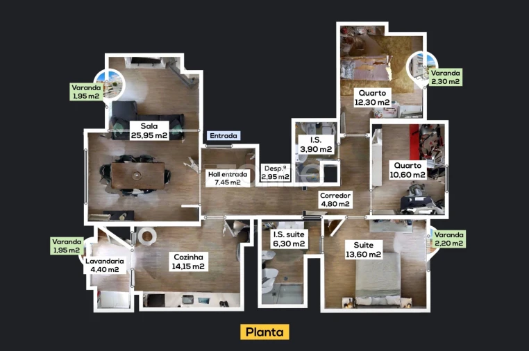 Apartamento T3 para Venda em Fânzeres e São Pedro da Cova Planta 1