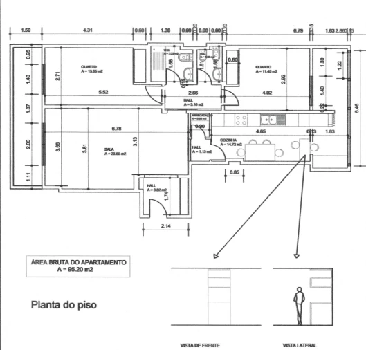 Apartamento T2 para Venda em Faro (Sé e São Pedro) Planta 1