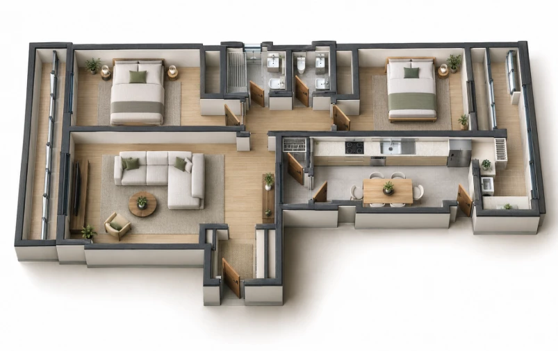 Apartamento T2 para Venda em Faro (Sé e São Pedro) Planta 2