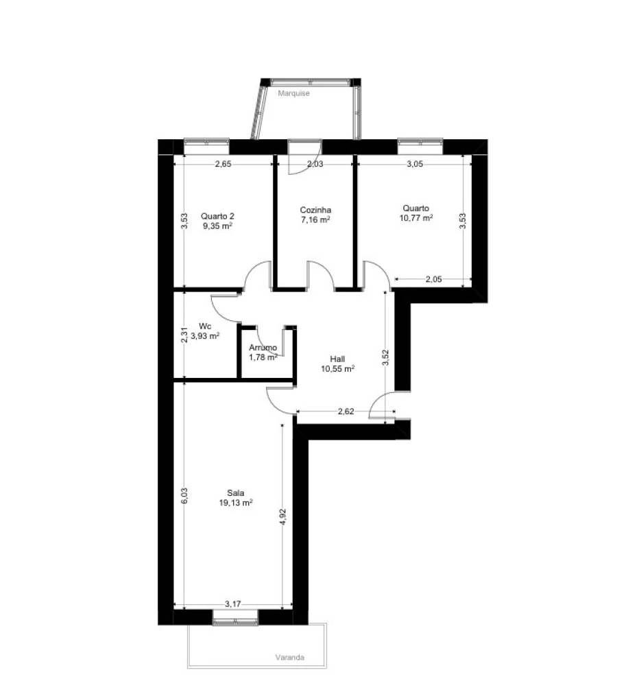 Apartamento T2 para Venda em Santa Maria Maior e Monserrate e Meadela Planta 1