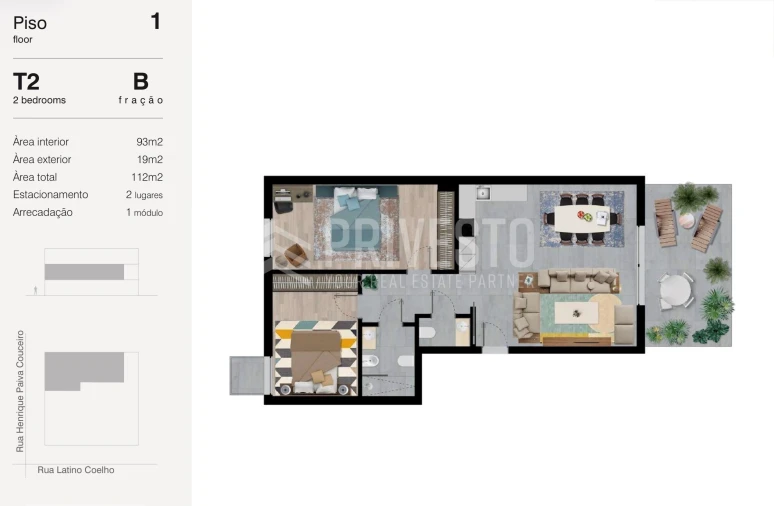 Apartamento T2 para Venda em Falagueira-Venda Nova Planta 1