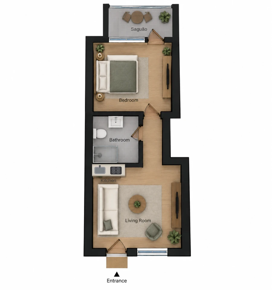 Apartamento T1 para Venda em Santo António Planta 1