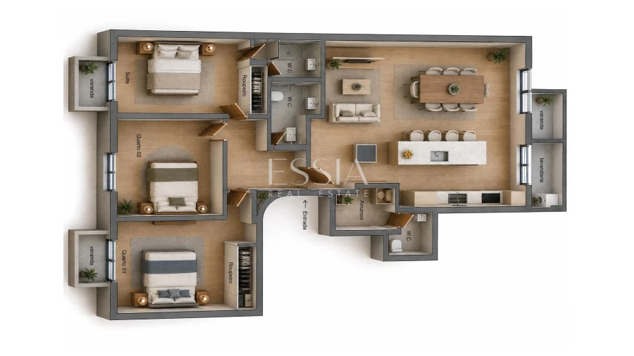 Apartamento T3 para Venda em Ramalde Planta 1