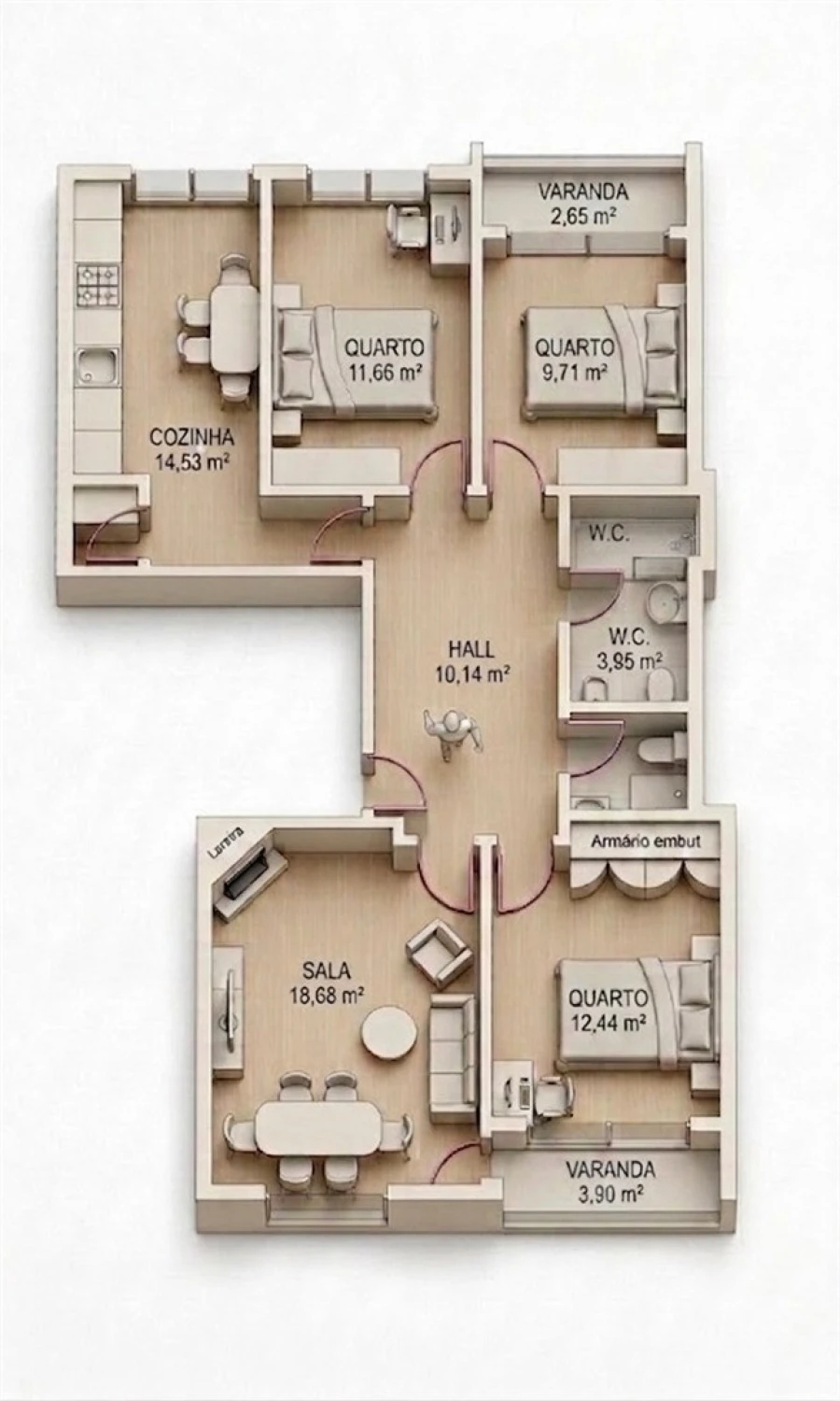 Apartamento T3 para Venda em Alcabideche Planta 1