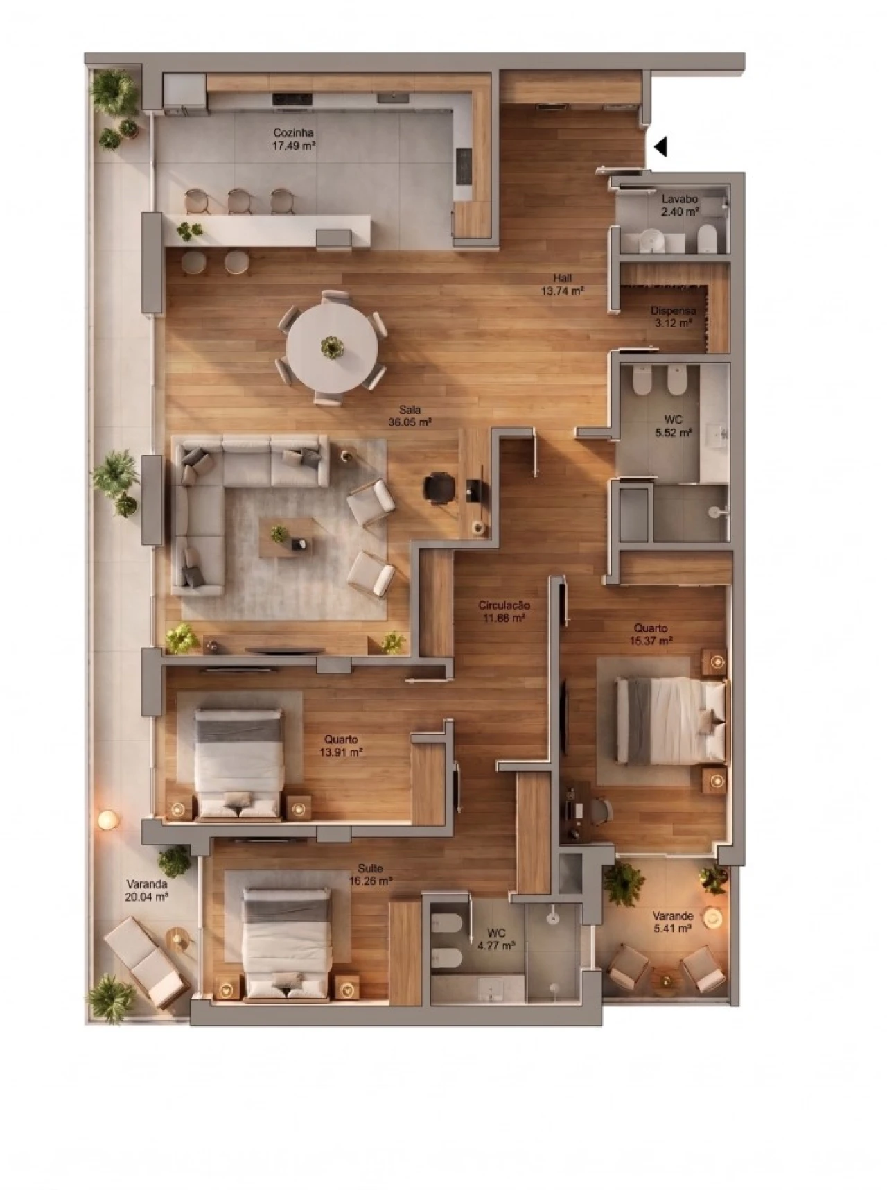 Apartamento T3 para Venda em Cascais e Estoril Planta 2
