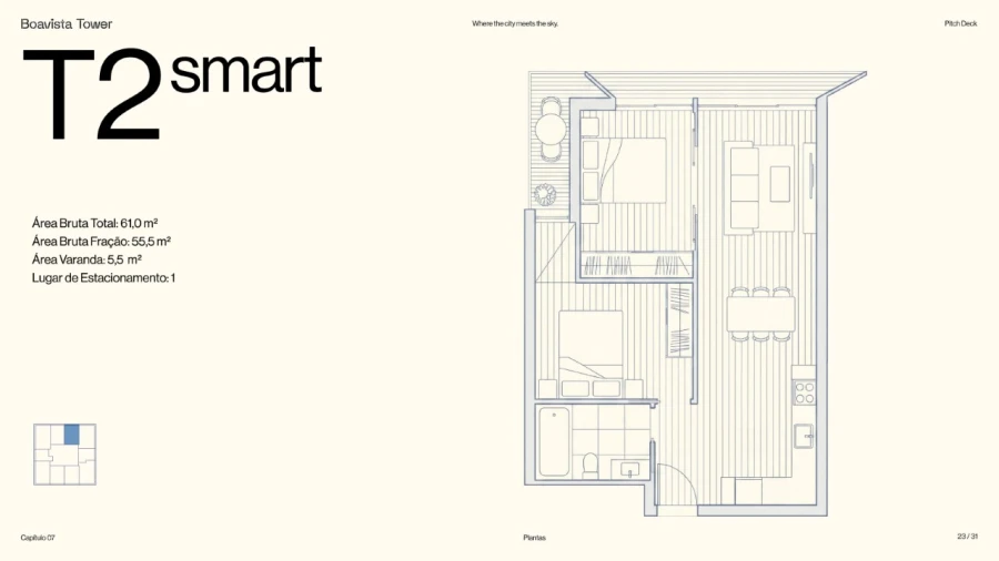 Apartamento T2 para Venda em Ramalde Planta 1