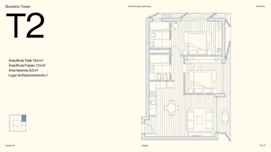 Apartamento T2 para Venda em Ramalde Planta 1