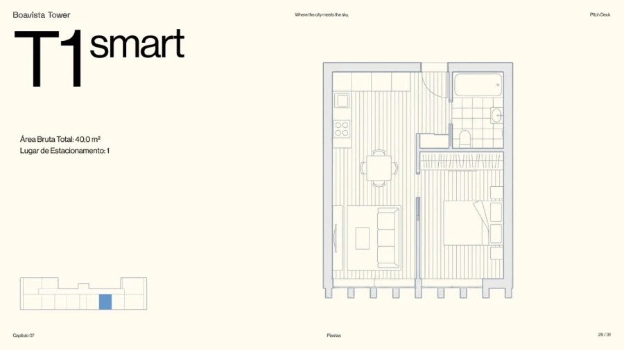 Apartamento T1 para Venda em Ramalde Planta 1